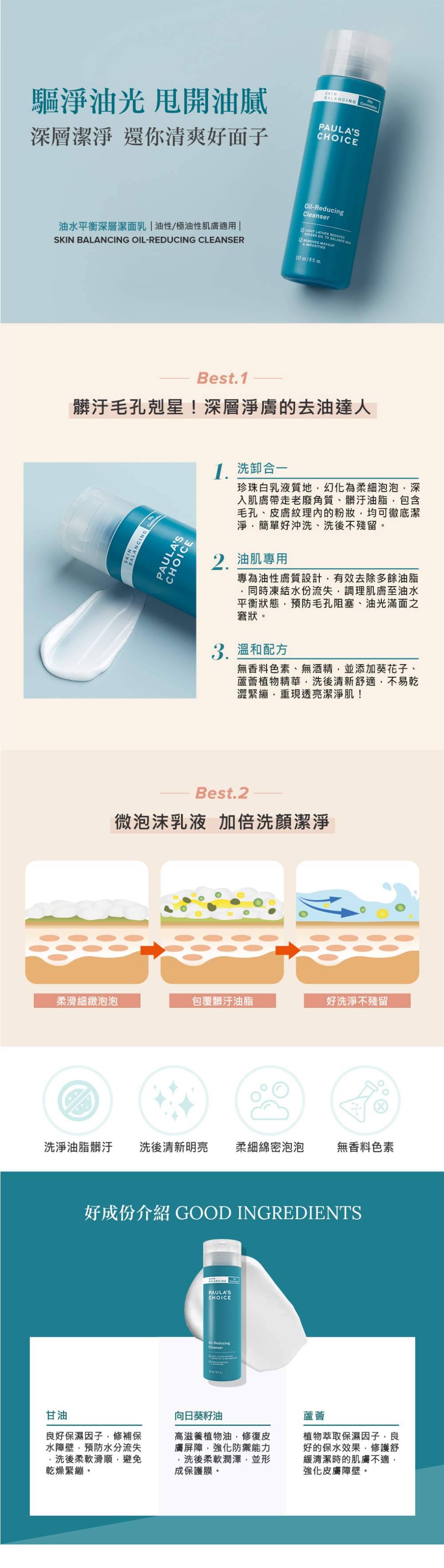 油水平衡深層潔面乳
