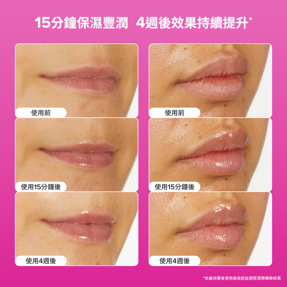 高效胜肽膠原潤唇精華雙入組(自然透明色+莓果色)
