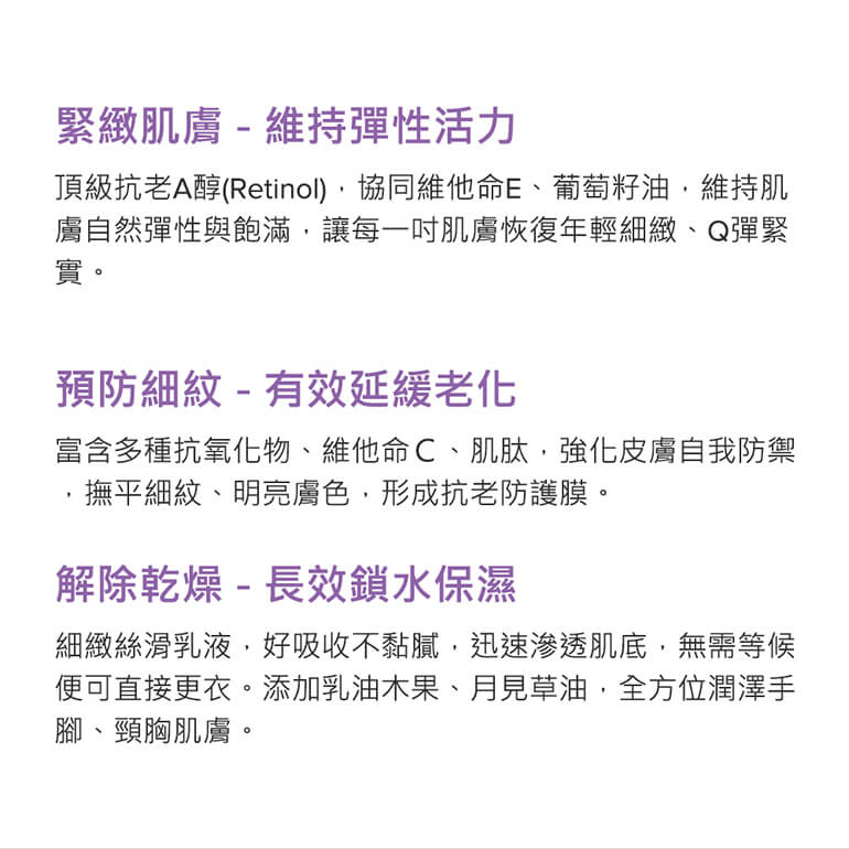 抗老化緊緻A醇身體乳