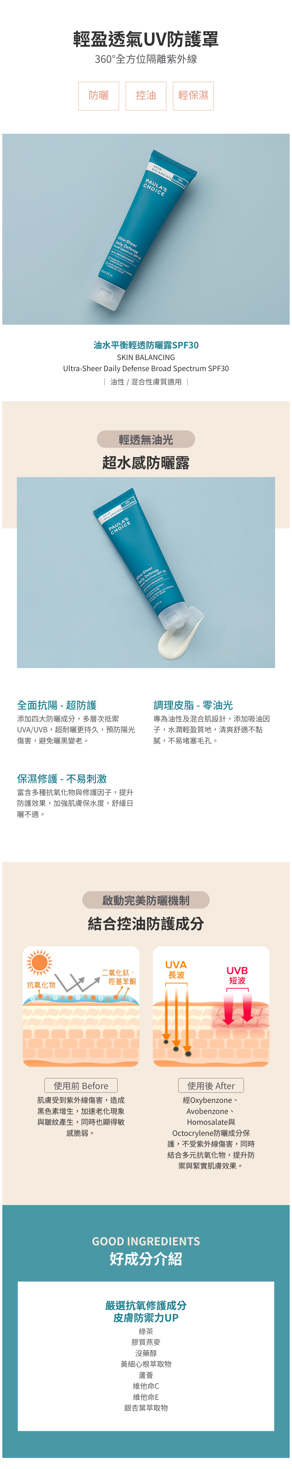 油水平衡輕透防曬露SPF30